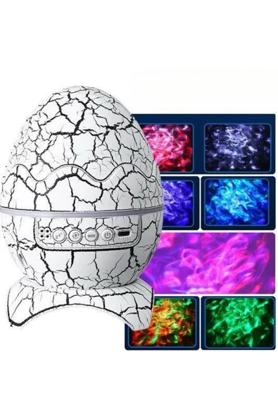 Yumurta Görünümlü Masa ve Gece Lambası Renk Değiştirebilen Projektör - Resim 4