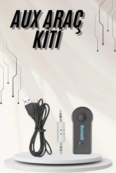 Yeni Nesil Bluetooth Aux Araç Kiti Siyah TV Tablet Telefon Araç Araba ürün görseli 1