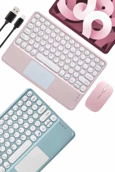 Profesyonel Wifi Q Klavye Bluetooth Klavye Touchpad 10.8 Inç - Resim 2
