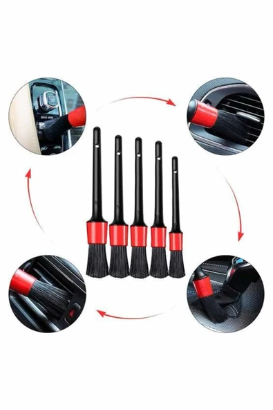 Araç İçi Led Aksesuar 5 Farklı Detaylı Araba Temizlik Fırçası Oto Temizleme Fırçası - Resim 3