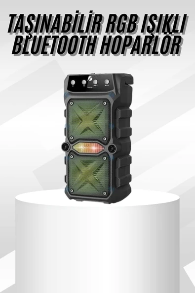 Çift Çıkışlı Güçlü Bataryalı Kablosuz Yüksek Ses Kaliteli Bluetooth Hoparlör ürün görseli 1