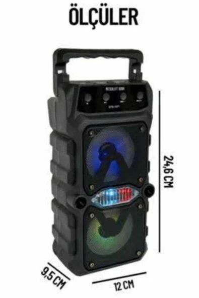 Büyük Boy Bluetooth Hoparlör Çoklu Bağlantı Çift Çıkışlı Taşınabilir Kesintisiz - Resim 2