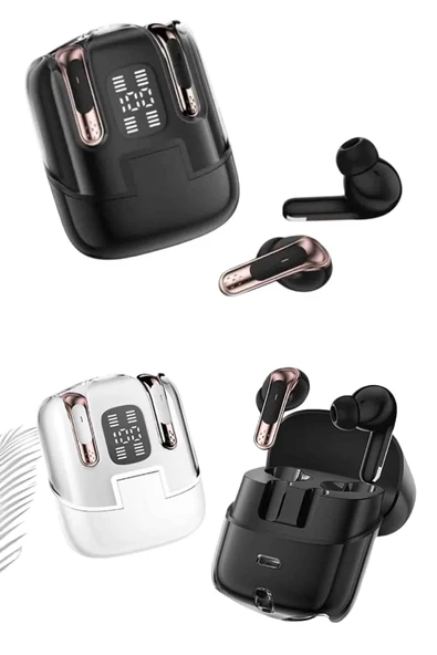 4 Adet Çift Kulaklık Dijital Göstergeli Yüksek Ses Kaliteli Bluetooth Kulaklık - Resim 4