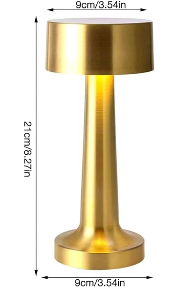 Altın Rengi Masa ve Gece Lambası Dokunmatik Şarjlı Masa Lambası - Resim 5