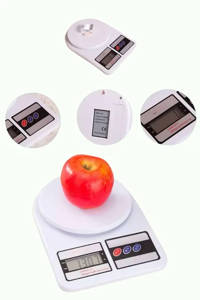 Mutfak Tartısı Dijital Göstergeli Hassas Tartı 10 Kg Kapasiteli - Resim 4