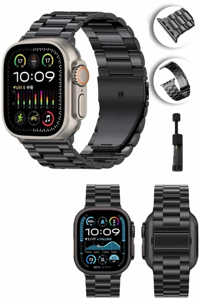 Akıllı Saat Arama Konuşma GPS ve NFC Özelliği 3 Kordonlu Amoled Ekran - Resim 3