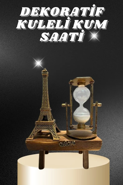 Masa Biblosu Dekoratif Süs Kum Saati Eyfel Kulesi Hediyelik Kum Saati ürün görseli 1