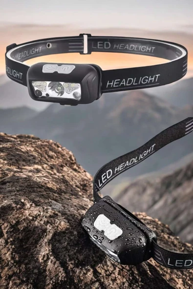 Kafa Lambası Kamp Lambası Sensörlü Şarjlı Ayarlanabilir - Resim 4