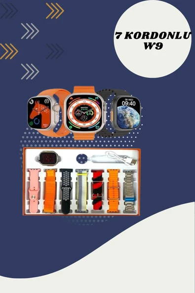 Dijital Göstergeli Powerbank Kablosuz Kulaklık ve 7 Kordonlu Yeni Nesil Akıllı Saat Dokunmatik Kontrol - Resim 5