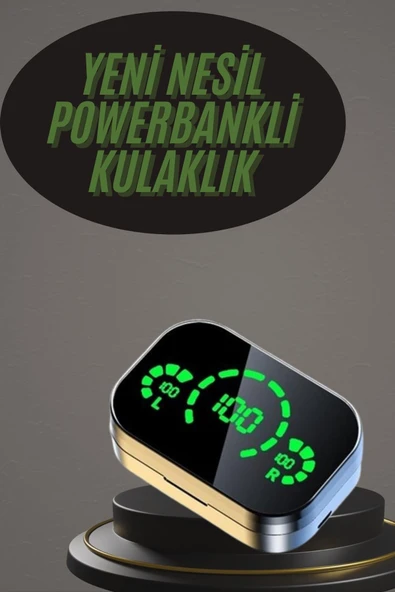 Kablosuz Bluetooth Kulaklık Çift Telefon Destekli Powerbankli Dijital Göstergeli ürün görseli 1