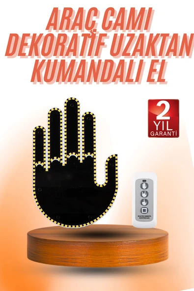 Kumandalı El Led Araba İçi 4 Farklı Mod El Orta Parmak Led ürün görseli 1