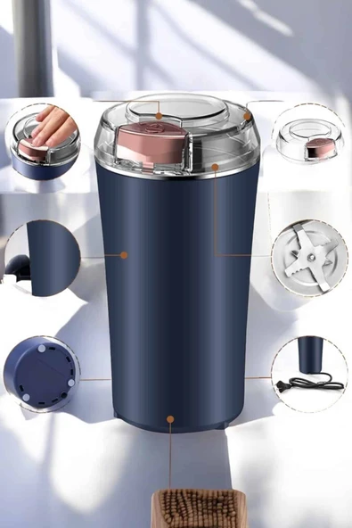 Kahve Ve Baharat Öğütücü Dayanıklı Paslanmaz Çelik Kolay Kullanım - Resim 5