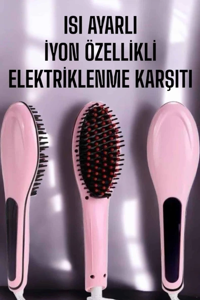Fön Tarağı Saç Düzleştirici Sıkı Dişli Isı Ayarlı Elektriklenme Karşıtı - Resim 5