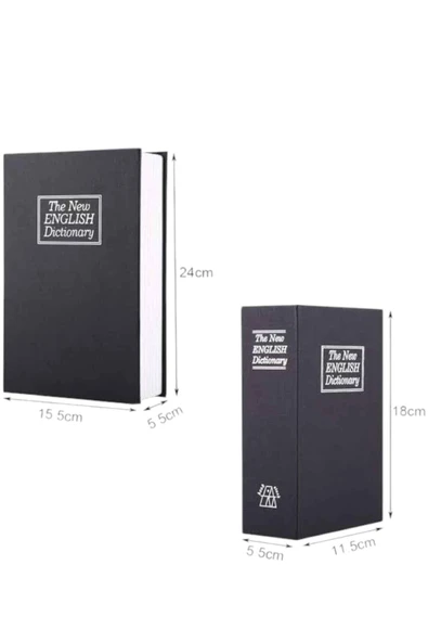 Büyük Boy Anahtarlı Kitap Görünümlü Gizli Kasa Çelik Kasa Altın Kasası ürün görseli 1