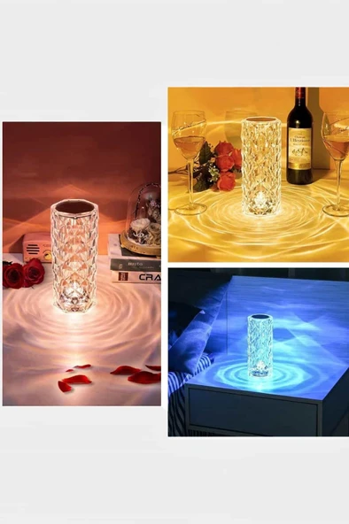 Kristal Dokunmatik Ve Kumandalı Masa Ve Gece lambası - Resim 4