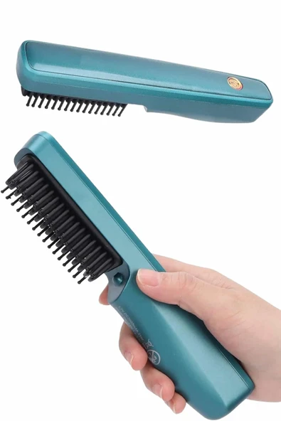 Şarjlı Saç Düzleştirici Tarak İyon Özellikli Sıkı Dişli Elektriklenme Karşıtı - Resim 2