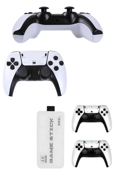 4K HD Görüntü Kaliteli Retro Game Stick 20000 Oyunlu Çift Kollu Beyaz Game Stick - Resim 3