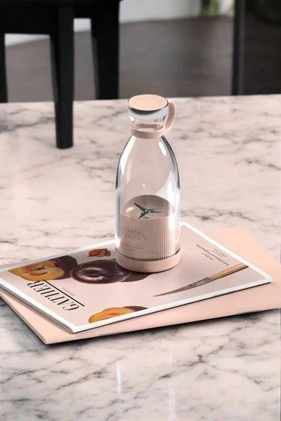 Bardak Blender Smoothie Meyve Sıkacağı Şarjlı Cam Taşınabilir - Resim 3