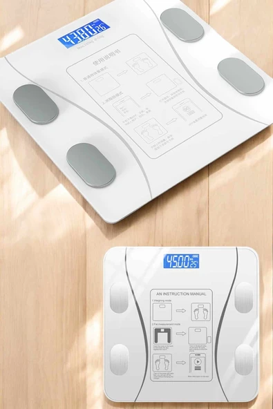 Akıllı Tartı Dijital Baskül Yağ Su Kas Vücut Kitle Kilo Ölçer Tartı - Resim 4