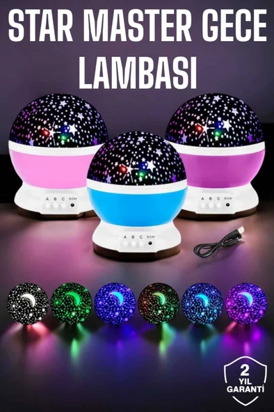 Mavi ve Mor Işıklı Projeksiyon Lambası ürün görseli 1