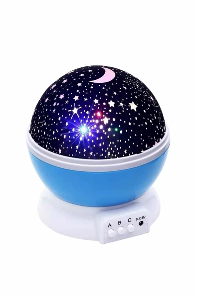 Renkli Yıldızlı Gökyüzü Projeksiyon Gece Lambası Pilli ve USB Kablolu - Resim 4