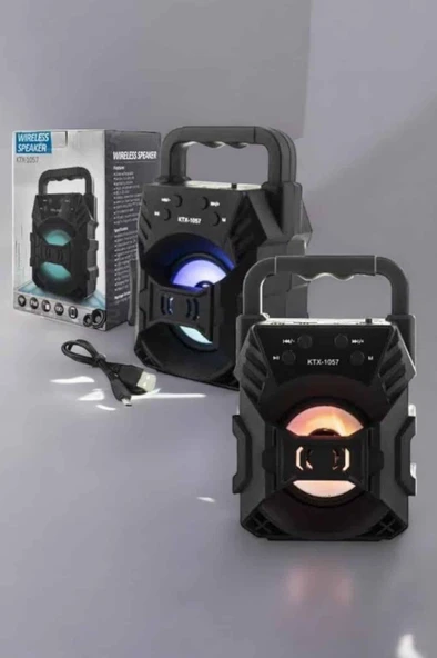 Işıklı Bluetooth Hoparlör Müzik ve Renkli Işık Taşınabiilir - Resim 4