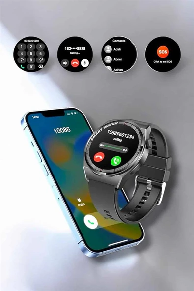 Akıllı Saat Sağlık ve Fitness Takibi Bluetooth Bağlantılı Dokunmatik Ekran - Resim 4