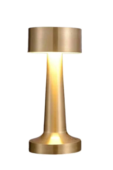 Altın Rengi Masa ve Gece Lambası Dokunmatik Şarjlı Masa Lambası - Resim 4