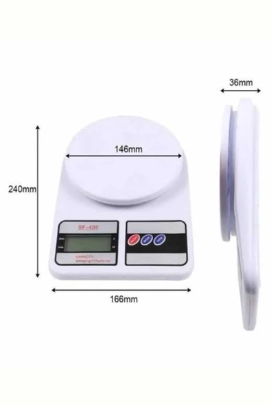 Mutfak Tartısı Dijital Göstergeli Hassas Tartı 10 Kg Kapasiteli - Resim 3