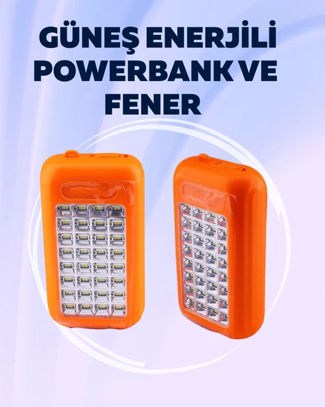 Gold Silver GS-875 Outdoor Powerbank & Işıldak – Güneş Paneli, 32 LED, 10000 mAh, Çift Çıkış ürün görseli 1