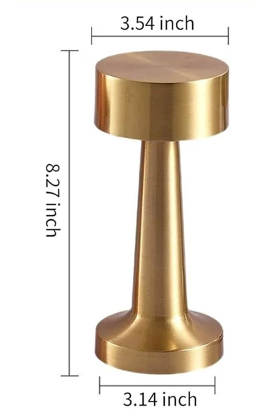 Kablosuz Renkli Masa ve Gece Lambası Altın Rengi Dokunmatik Led Lamba - Resim 4