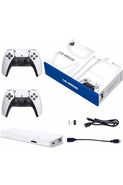 3D Çift Oyun Kollu 4K HD Ekran Nostaljik 20.000 Oyunlu Beyaz Game Box ürün görseli 1