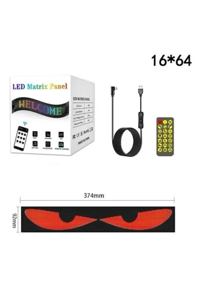 LED Matrix Panel RGB Ekran Kumandalı Araç Camına Uygun - Resim 3