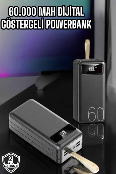 Powerbank 60.000 Mah Hızlı Şarj 4 Çıkışlı Uzun Şarj Süreli Dijital Göstergeli ürün görseli 1