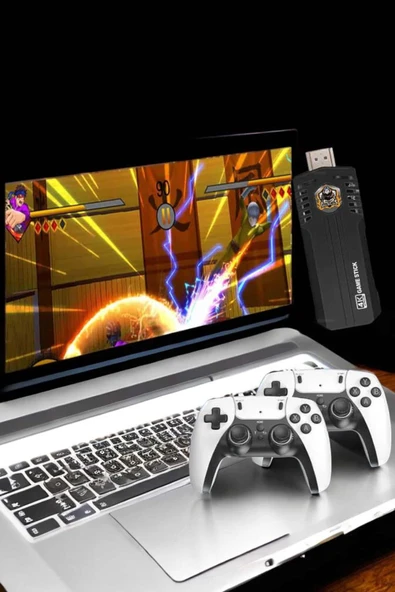 8K Android TV Gme Stick Video Oyun Konsolu Aile Retro 35000 Oyunlu Çift Kollu - Resim 3