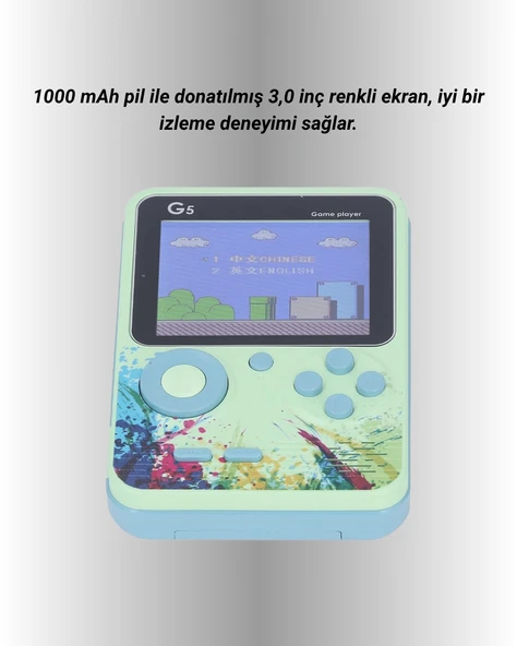 TV Bağlantılı 500 Oyunlu Mini Gameboy Konsol - Resim 3