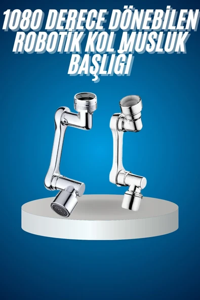 180 Derece Dönebilen Fonksiyonel Paslanmaz Çelik Robotik Kol Musluk Başlığı ürün görseli 1