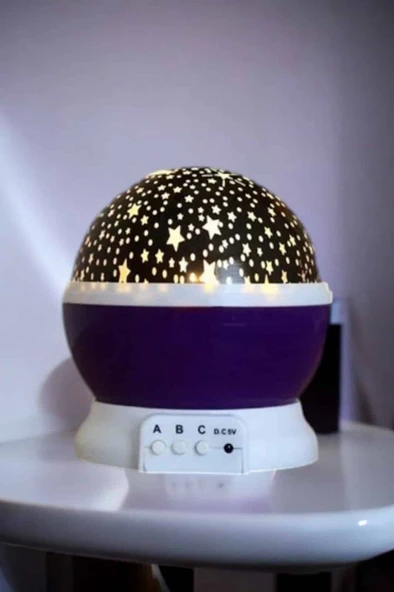 Yıldızlı Gökyüzü Projeksiyon Gece Lambası Hareketli Işık Şovu - Resim 2