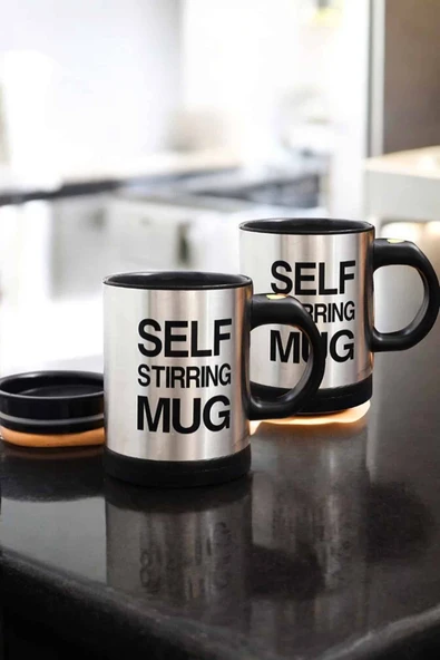 Yazılı Mug Kupa Karıştırıcı Özelliği Ve Paslanmaz Çelik - Resim 2