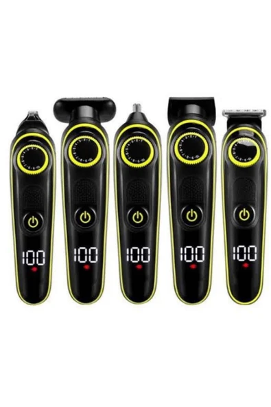 Saç Sakal Şekillendirici Tıraş Makinesi 5 Başlıklı Paslanmaz Çelik Bıçaklı Unısex - Resim 4