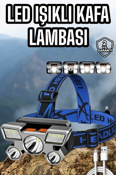 Balıkçı Kafa Lambası Led Işık 4 Farklı Mod Esnek ve Ayarlanabilir ürün görseli 1