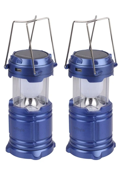 Kamp Lambası Solar Şarjlı Kızaklı Kamp Feneri Led Lamba Işıldak - Resim 4