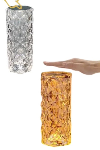 Masa ve Gece Lambası Şık ve Dayanıklı Sensörlü Şarjlı Kristal Lamba - Resim 2
