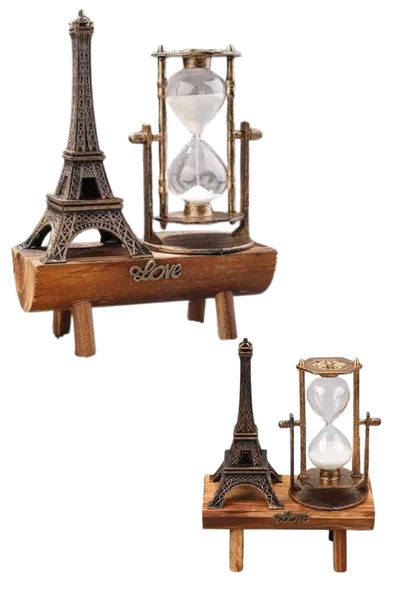 Paris Eyfel Kulesi Hediyelik Eyfel Retro Kum Saati Dekoratif Eşya - Resim 5