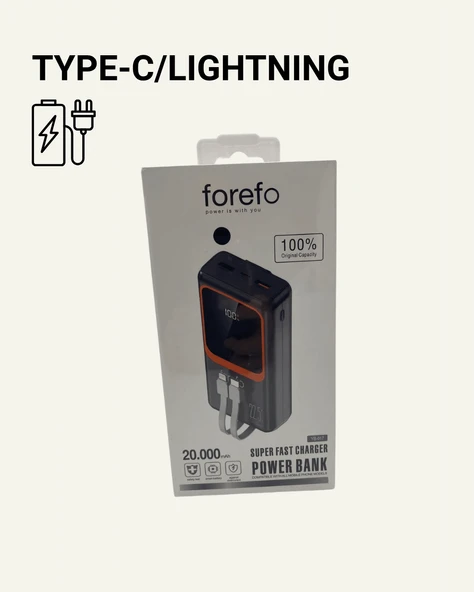 Dijital Ekranlı 20.000 mAh Powerbank | 22.5W Hızlı Şarj + Çoklu Bağlantı Seçeneği - Resim 2