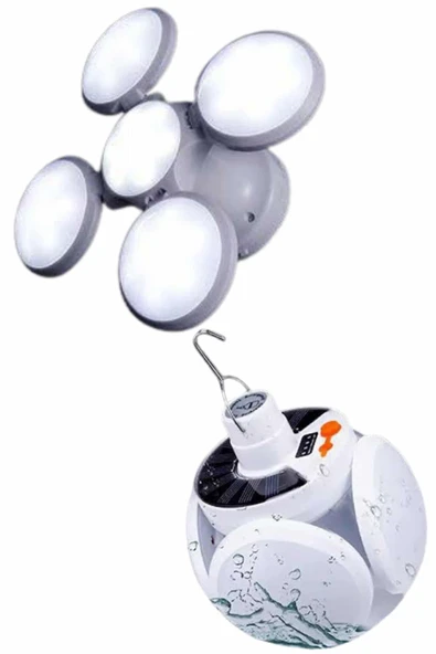 5 Kanatlı Bahçe Aydınlatma Led Askılı Solar Güneş Enerji Usb Sarjlı - Resim 4