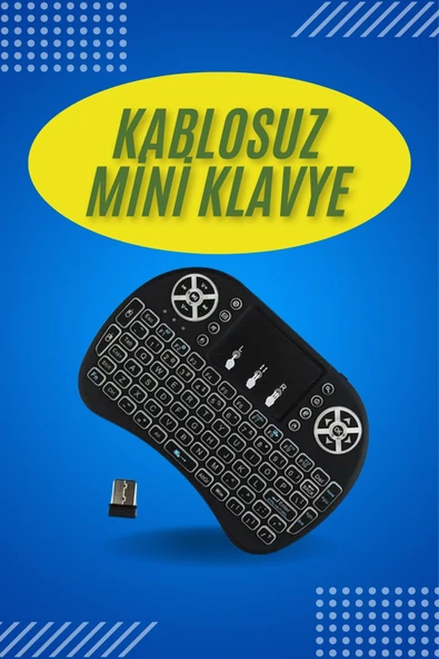 Işıklı Kablosuz Mini Klavye ve Dokunmatik Mouse Seti Türkçe Kablosuz ürün görseli 1