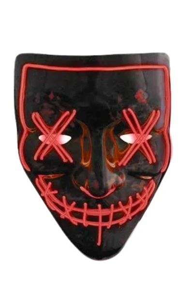 Hallowen Parti Maskesi Neon Led Işıklı Maske 3 Modlu Cadılar Bayramı Maskesi - Resim 3