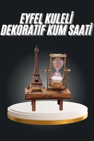 Eyfel Kuleli Kum Saati Dekoratif Hediyelik Eşya Retro Eyfel Kulesi ürün görseli 1