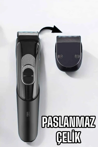 Saç Sakal Vücut Şarjlı Kablosuz Tıraş Makinesi Profesyonel Paslanmaz Çelik - Resim 2